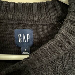 100% cotton GAP Black Cable-Knit Crewneck Summer Sweater